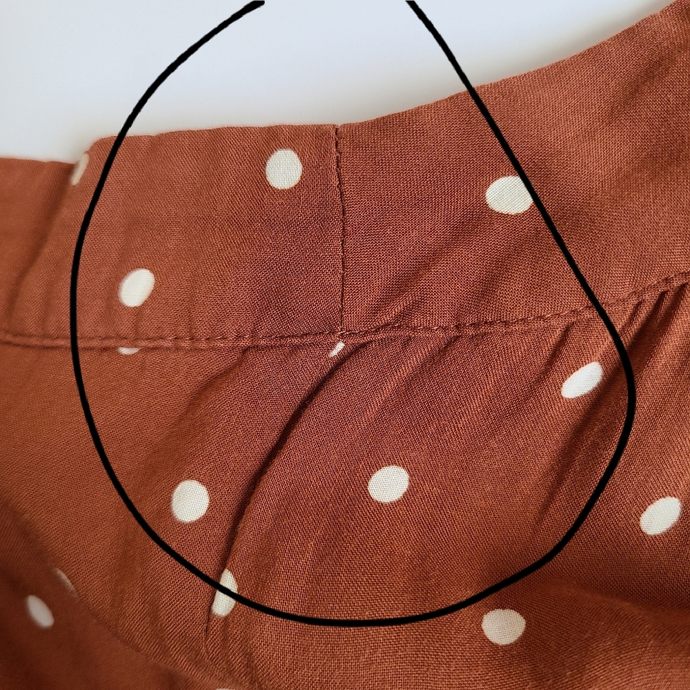 Anthropologie Rust Polka Dot Midi Dress - Picture 9 of 16